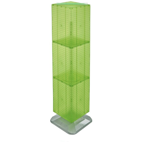 Azar Displays 4-Sided Pegboard Floor Spinner Rack Green Panel Size: 14"W x 60"H 701464-GRE - main